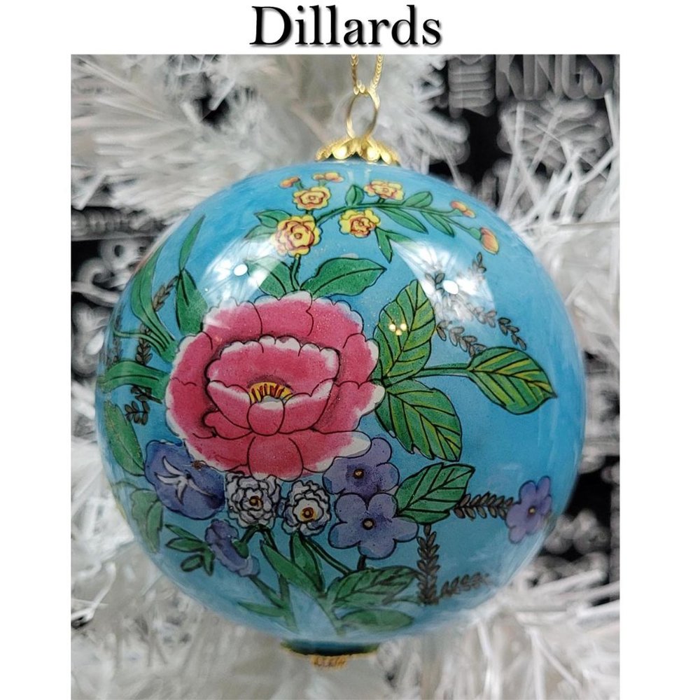 Dillards Glass Ball Floral Christmas Ornament🎄
